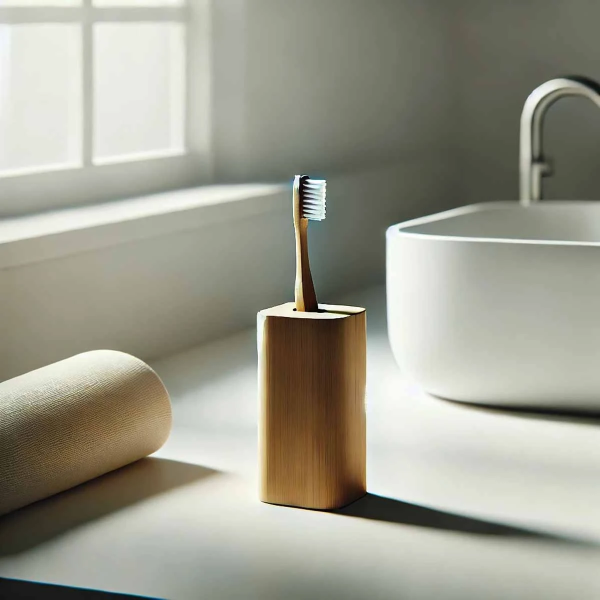 Bamboo toothbrush holder features